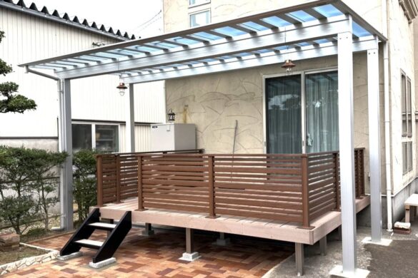 マルチルーフとウッドデッキ完成